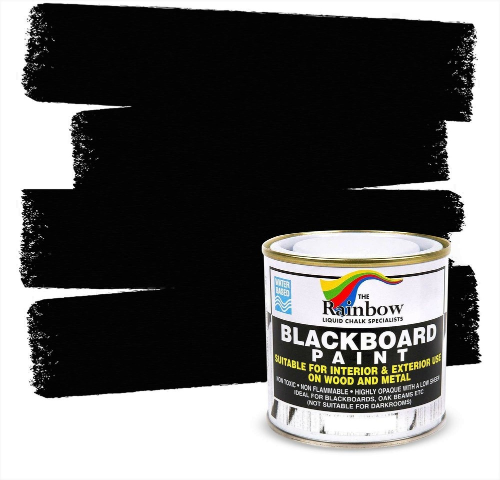 Chalkboard Blackboard Paint - Black 8.5oz - Brush on Wood or Any Surface - Matte