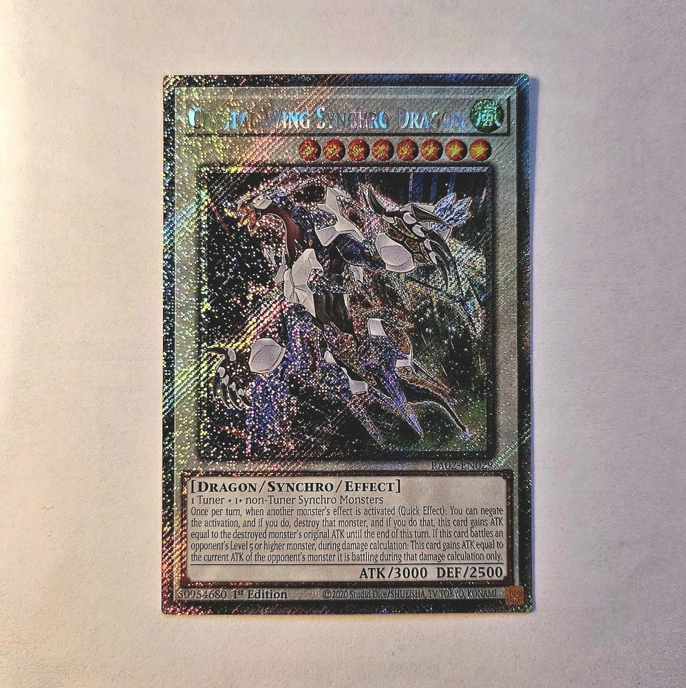 Crystal Wing Synchro Dragon Platinum Secret Rare RA02-EN029 25th Anniv NM