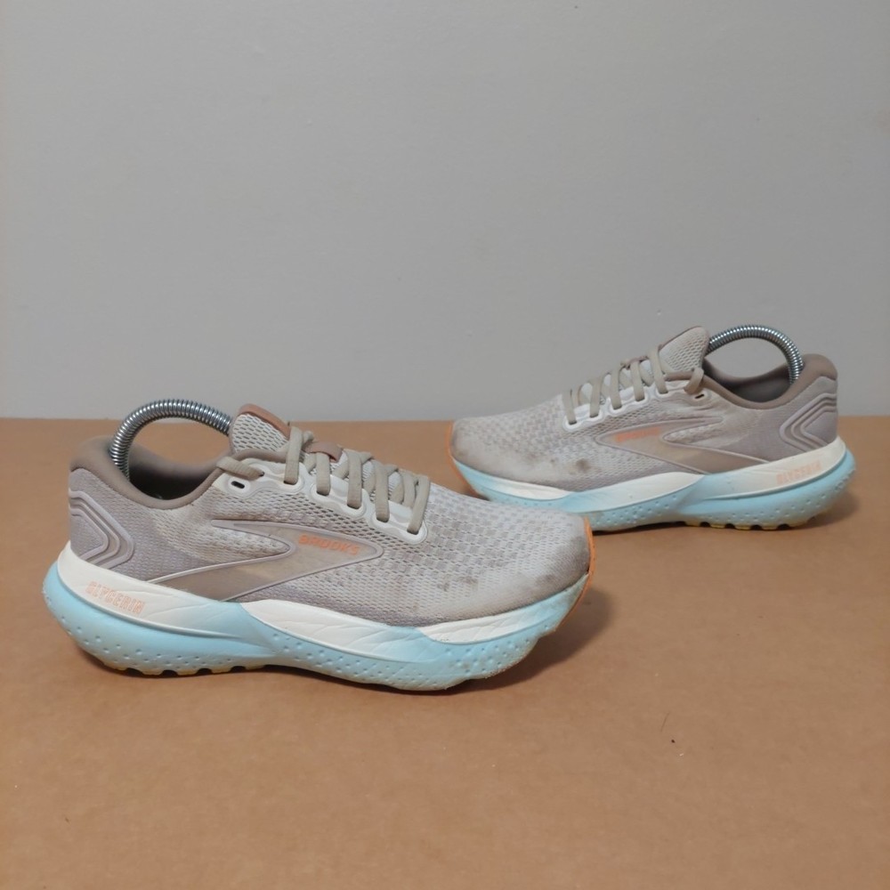 Brooks Glycerin 21 Running Shoes Womens Beige Cushioned 1204081B195 SIZE 8.5