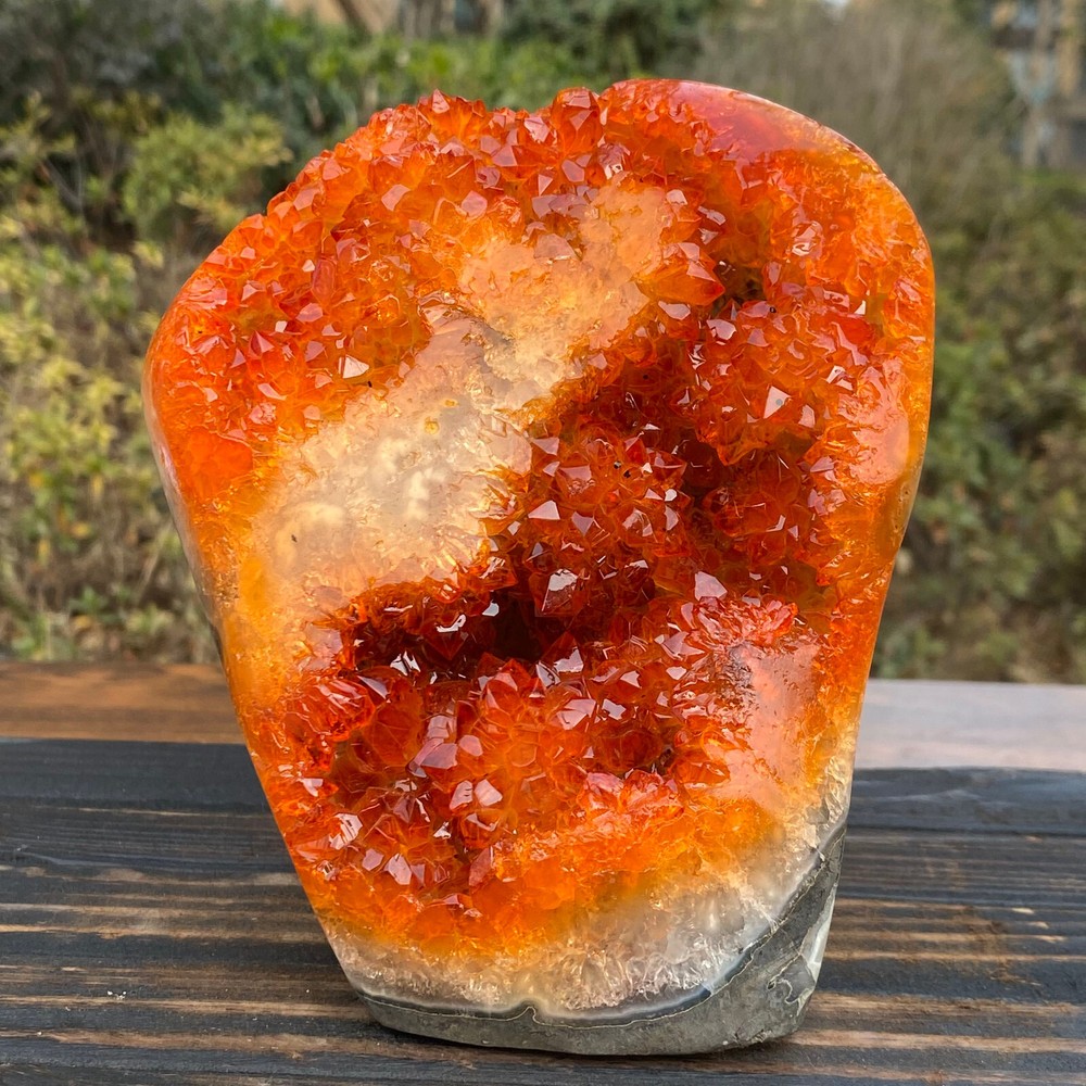 4.42LB Superb Yellow Citrine Crystal Cave Decor Stone Cathedral Geode Specimen