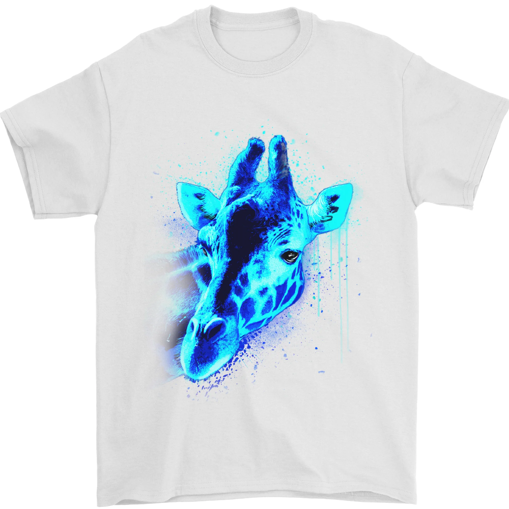 A Giraffe Watercolour Mens T-Shirt 100% Cotton