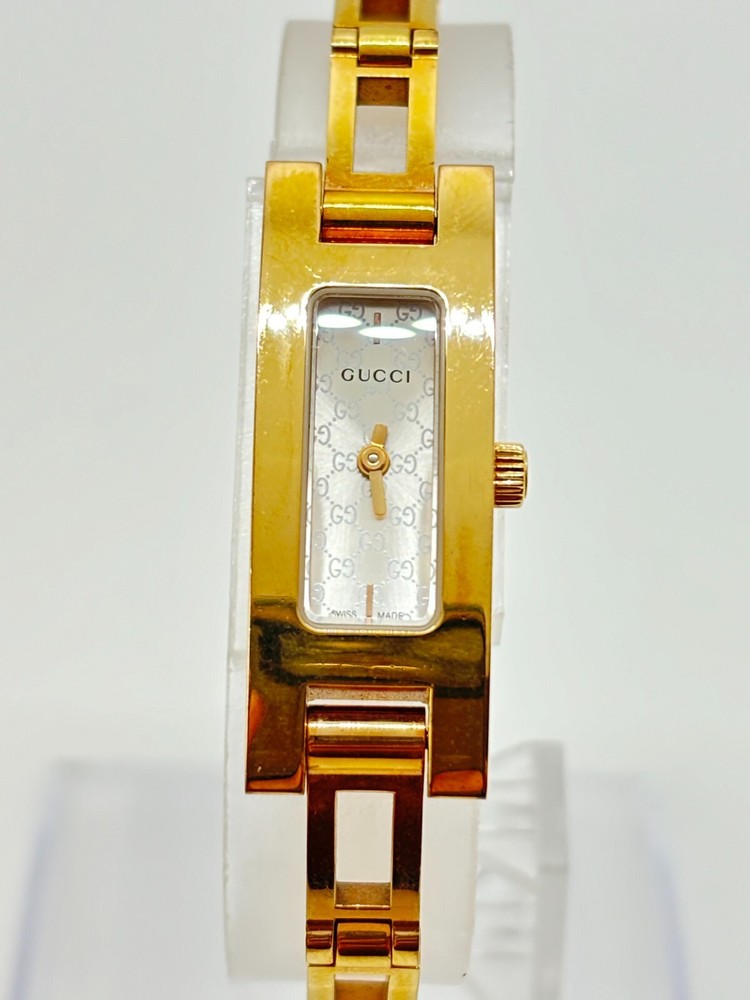 [Exc+5] Gucci 3900L Silver Gold Qz Women's Watch Vintage Used Working F/S