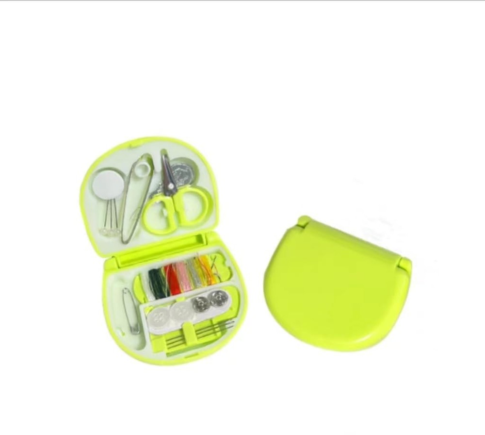 Portable Green Mini Sewing Kit for Travel Repairs and Beginner Stitchers