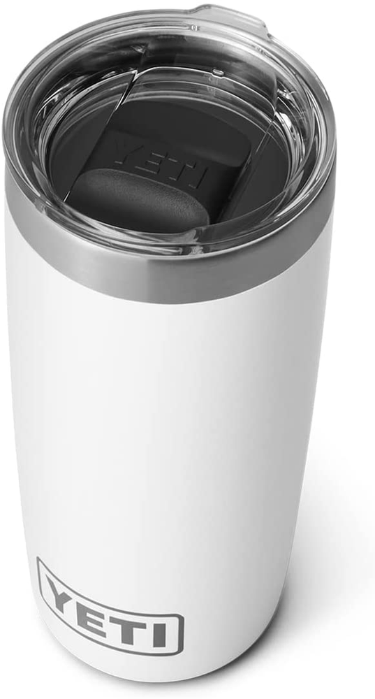 Rambler 10 Oz Tumbler, Stainless Steel, Vacuum Insulated with Magslider Lid, Whi