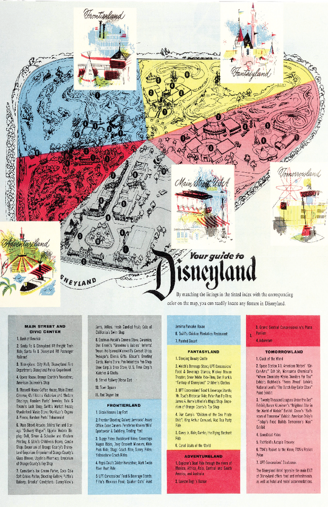 Disneyland Magic Kingdom 1955 Map Poster Print - 13x19 Satin Finish