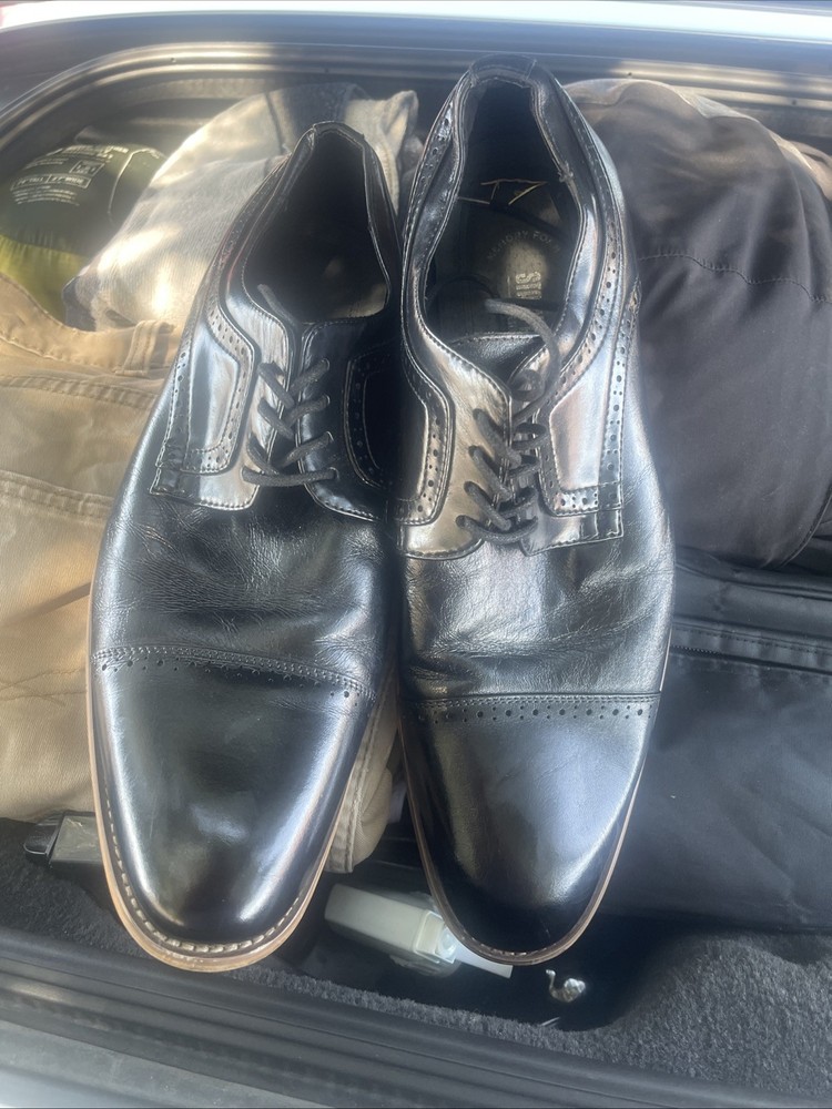 Stacy Adams Men's Black Pharaoh Oxford Cap Toe Shoes Size 11.5