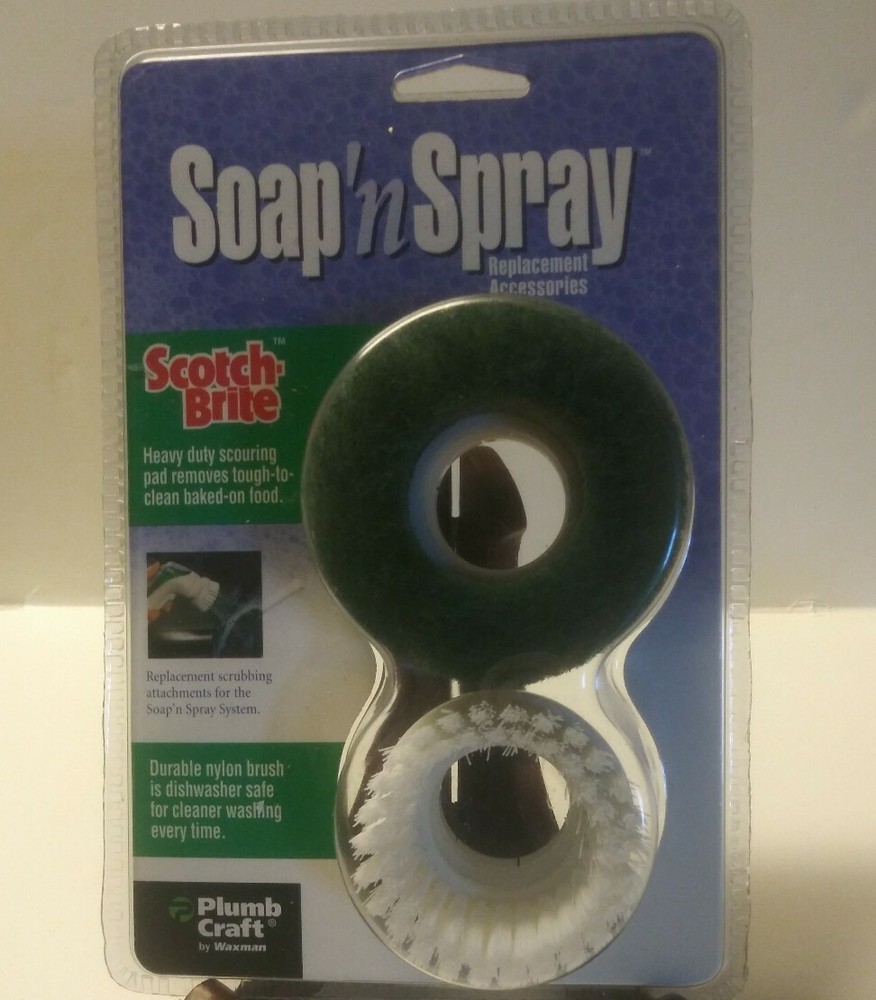 Scotch Brite Soap'n Spray Replacement Durable Nylon Brush