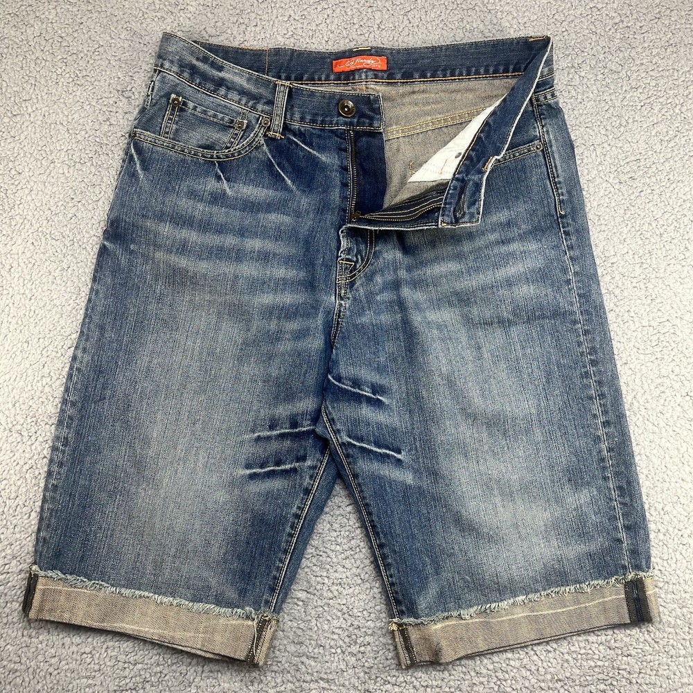Ed Hardy Shorts Men’s Size 34 Denim Jean Shorts  Inseam 13.5” Blue
