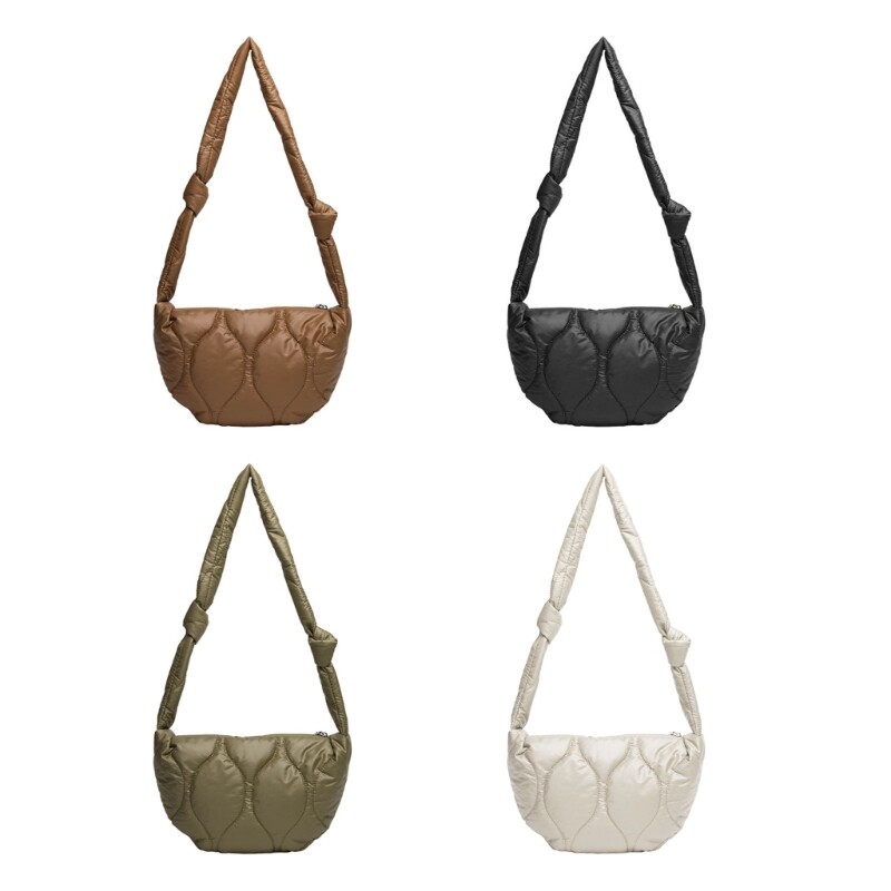 Women's Nylon Crossbody Shoulder Bag Casual Rhombus Padded Handbag