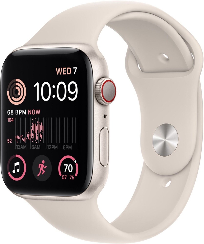 Apple Watch SE 40mm Starlight Aluminum GPS Smartwatch with Sport Band S/M