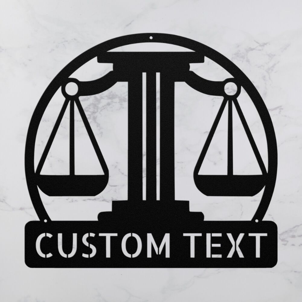 Custom Metal Wall Art Law Firm Sign Personalized Attorney Office Decor Signs