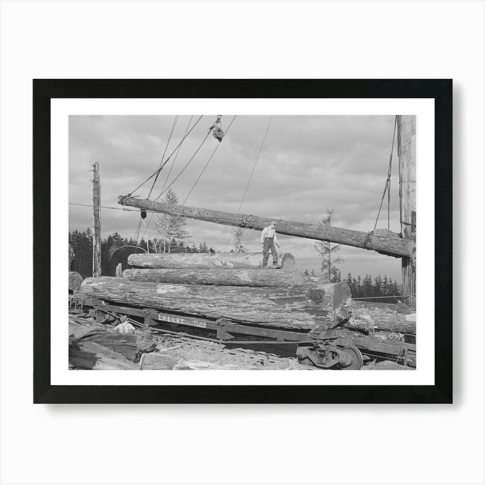 Vintage Long Bell Lumber Cowlitz C Framed Wall Art Canvas Print
