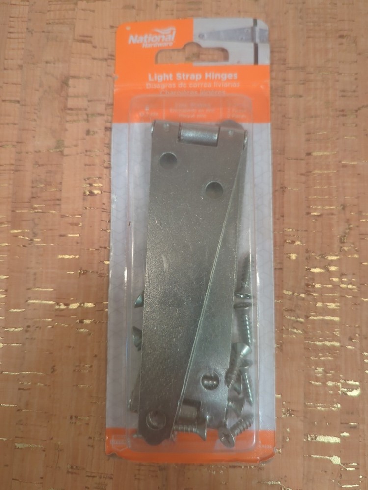National Hardware Zinc Plated V280 Light Strap Hinges 2-Pack