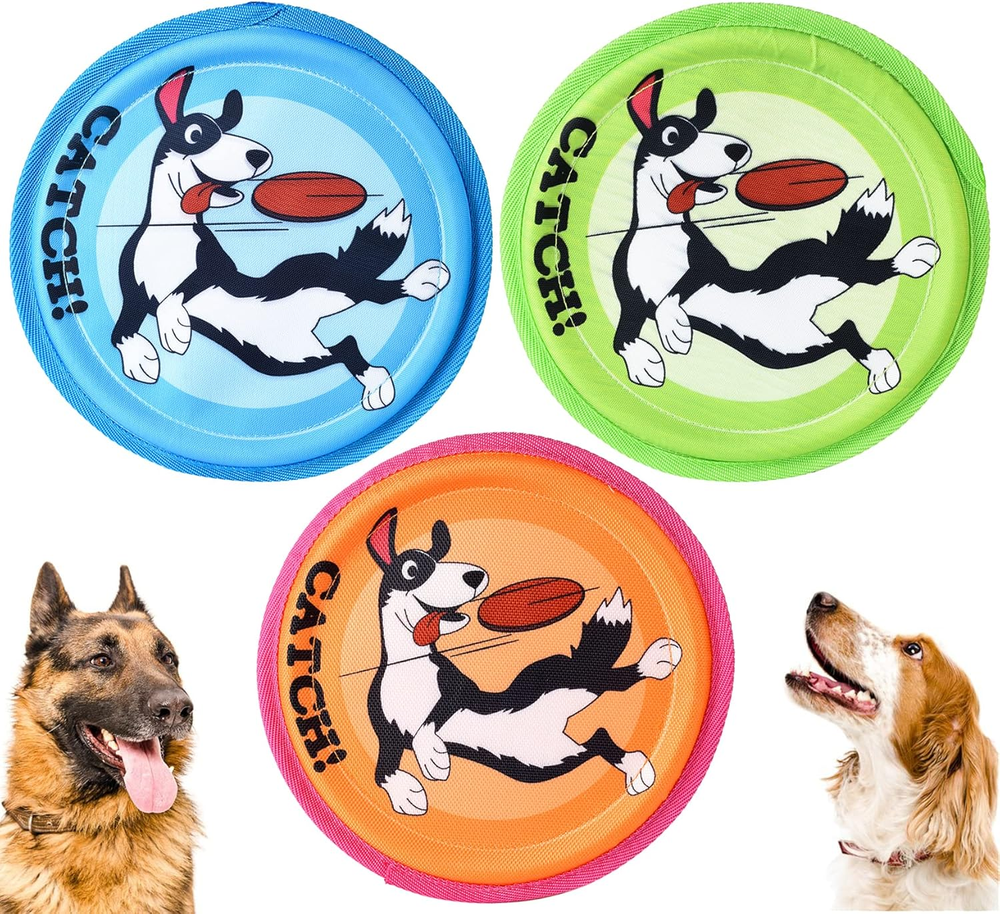 Dog Flying Disc, 3 Pack Dog Flyer Dog Toy, Lightweight Flying Disc Dog Fetch Toy