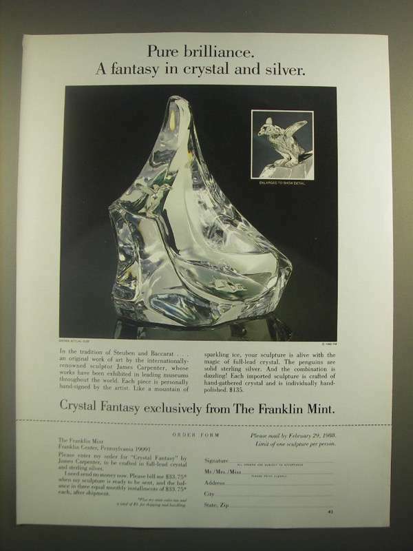1988 The Franklin Mint Ad - Crystal Fantasy by James Carpenter