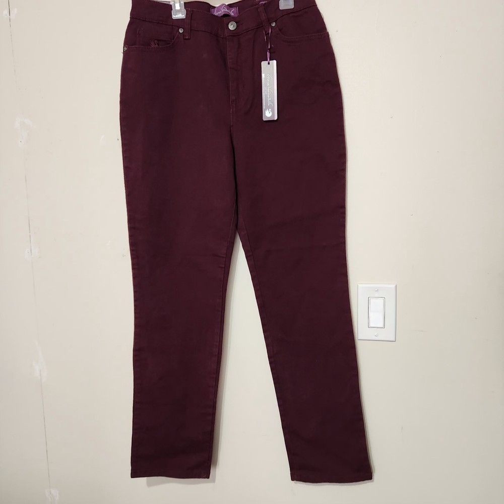 Gloria Vanderbilt Amanda Slimming Jeans Size 8 Purple Stretch Soft Touch B5
