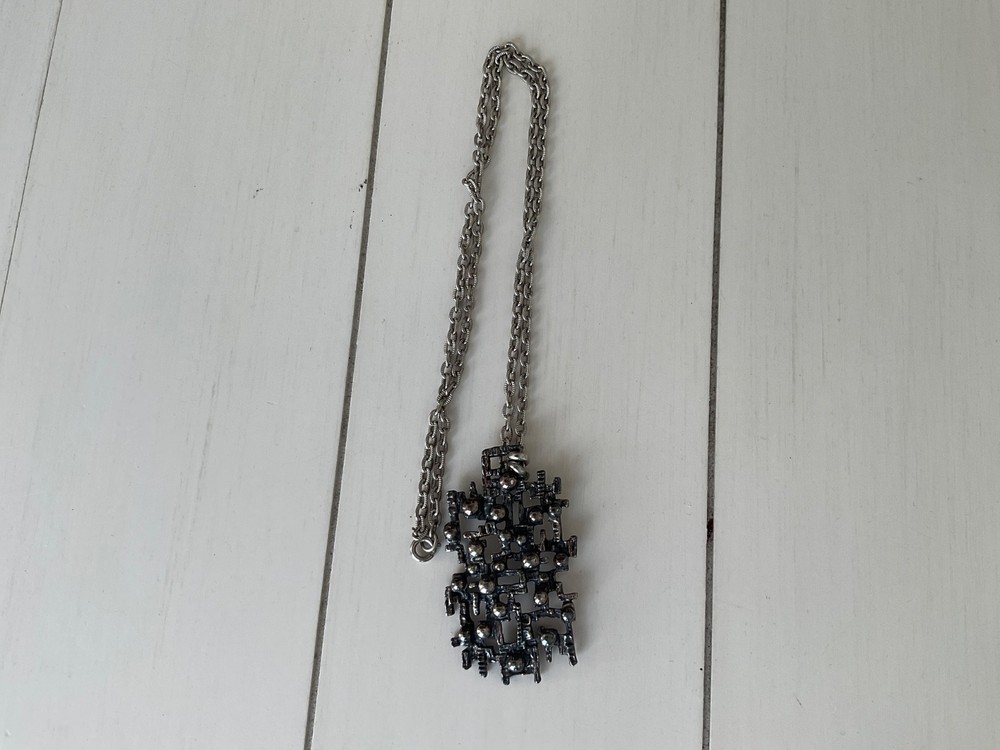 Vintage Modernist Brutalist Astrid Holthe Pendant Necklace Norway