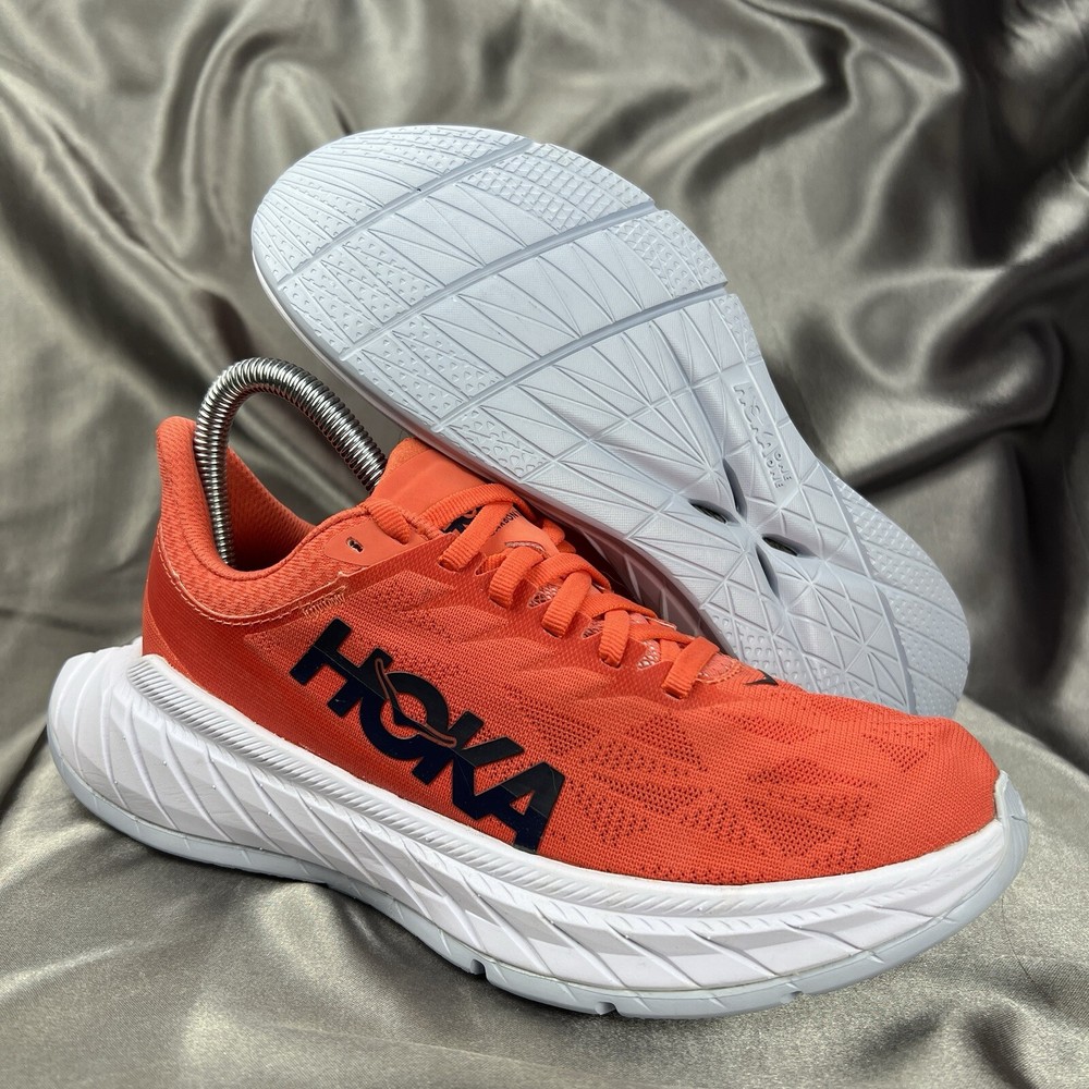 Hoka Womens Carbon X 2 Running Shoes Size 5.5 Coral Red Black 1113527 HCBI