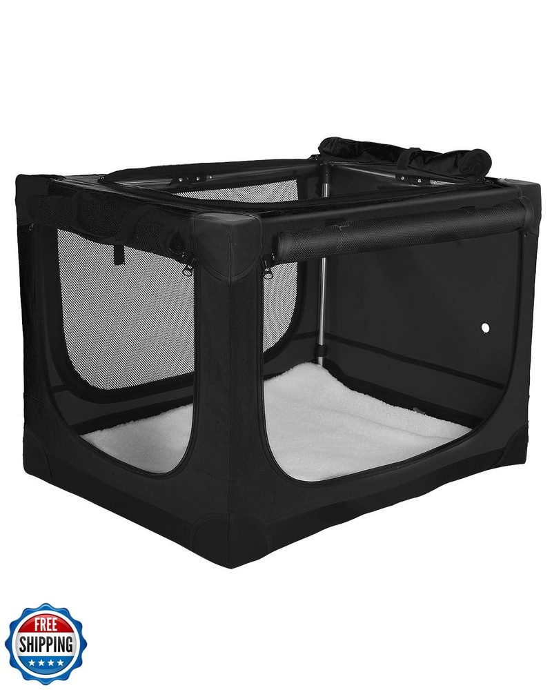 Deekuiwi 36-Inch Collapsible 4-Door Soft Travel Dog Crate Kennel