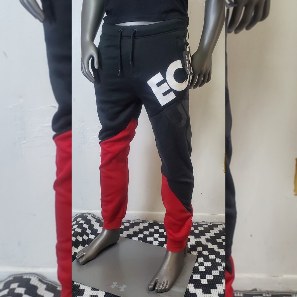 ECKO UNLTD COLORBLOCK FLEECE JOGGER PANTS MEN'S WITH POCKETS SIZE M LOGO PRINT