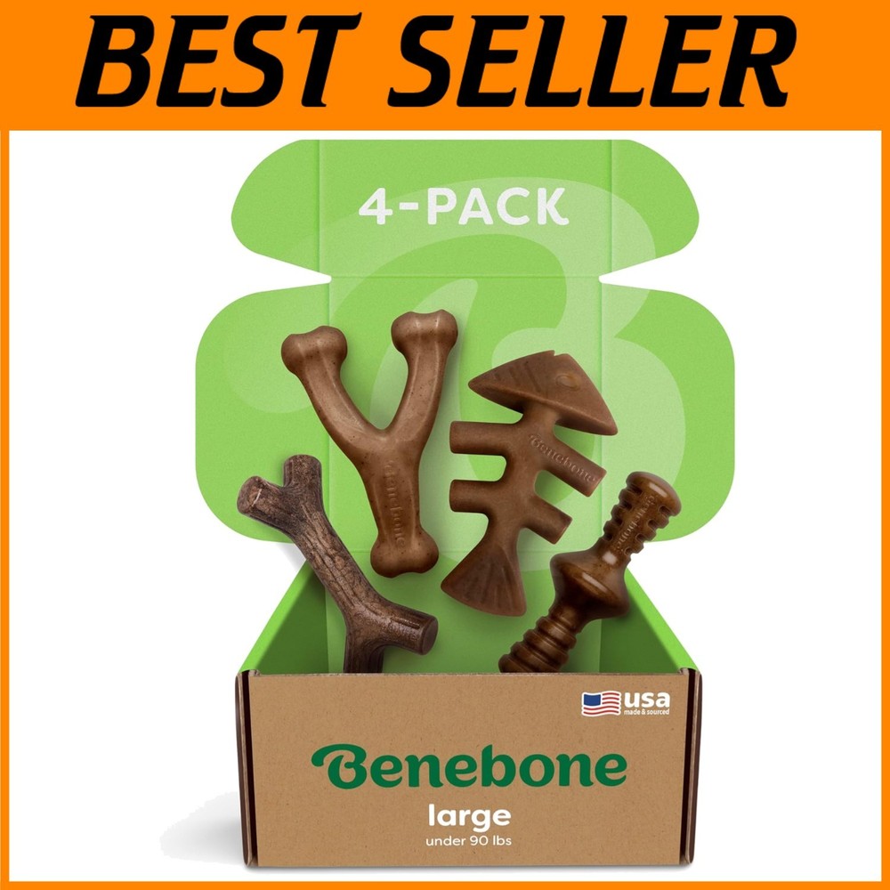 Large Dog Chew Toys 4-Pack for Aggressive Chewers