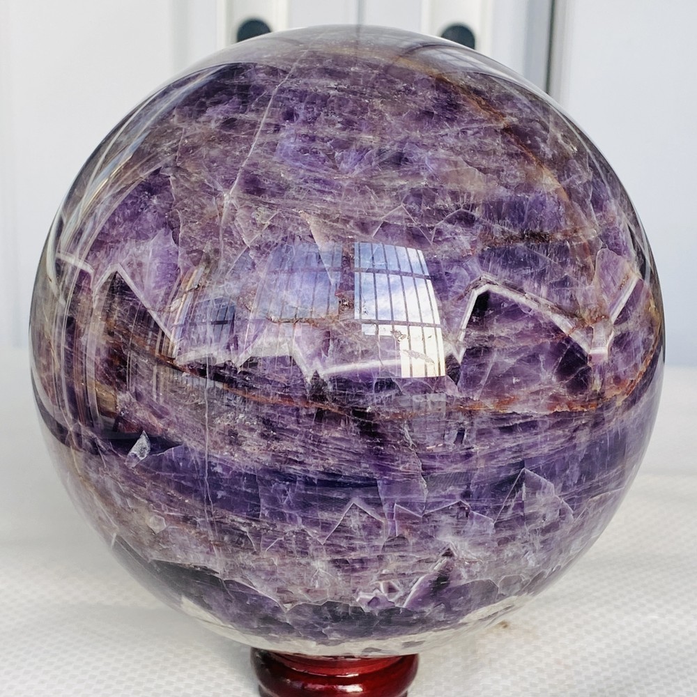 Natural Dream Amethyst Quartz Healing Crystal Sphere 2260G