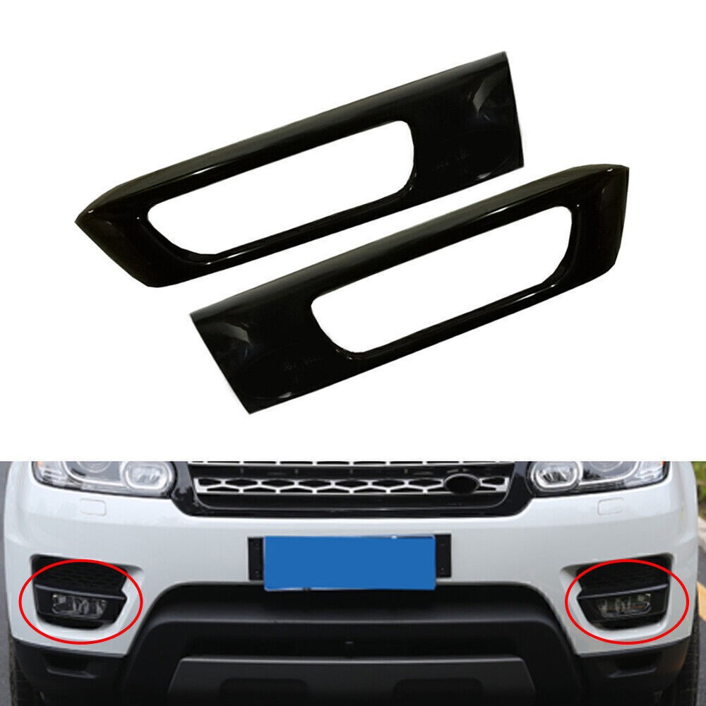 Front Bumper Fog Light Lamp Cover Fit Range Rover Sport 2014-2017 2016 Black