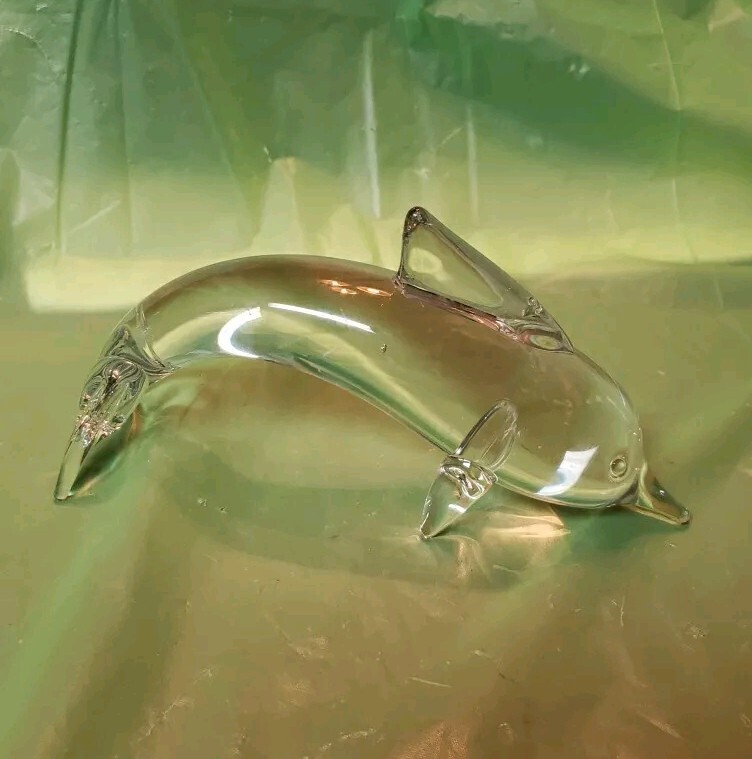 Art Glass Dolphin Paperweight
