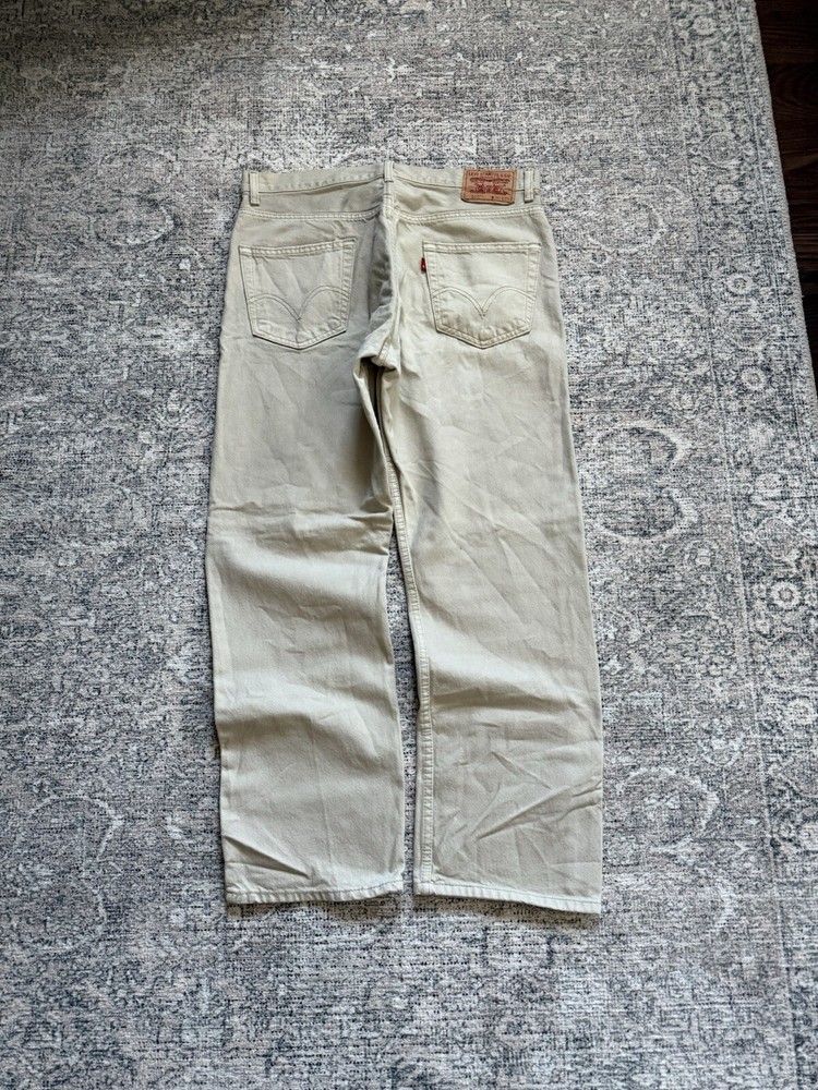 Crazy Vintage Cream Levi 505 Baggy Jeans 36x29 Y2K USA Style