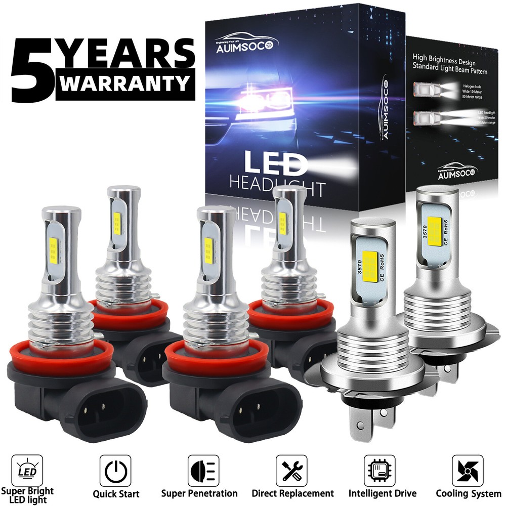 LED Headlight & Fog Light Bulbs Combo Kit For Ford Fusion 2006 2007 2008-2016
