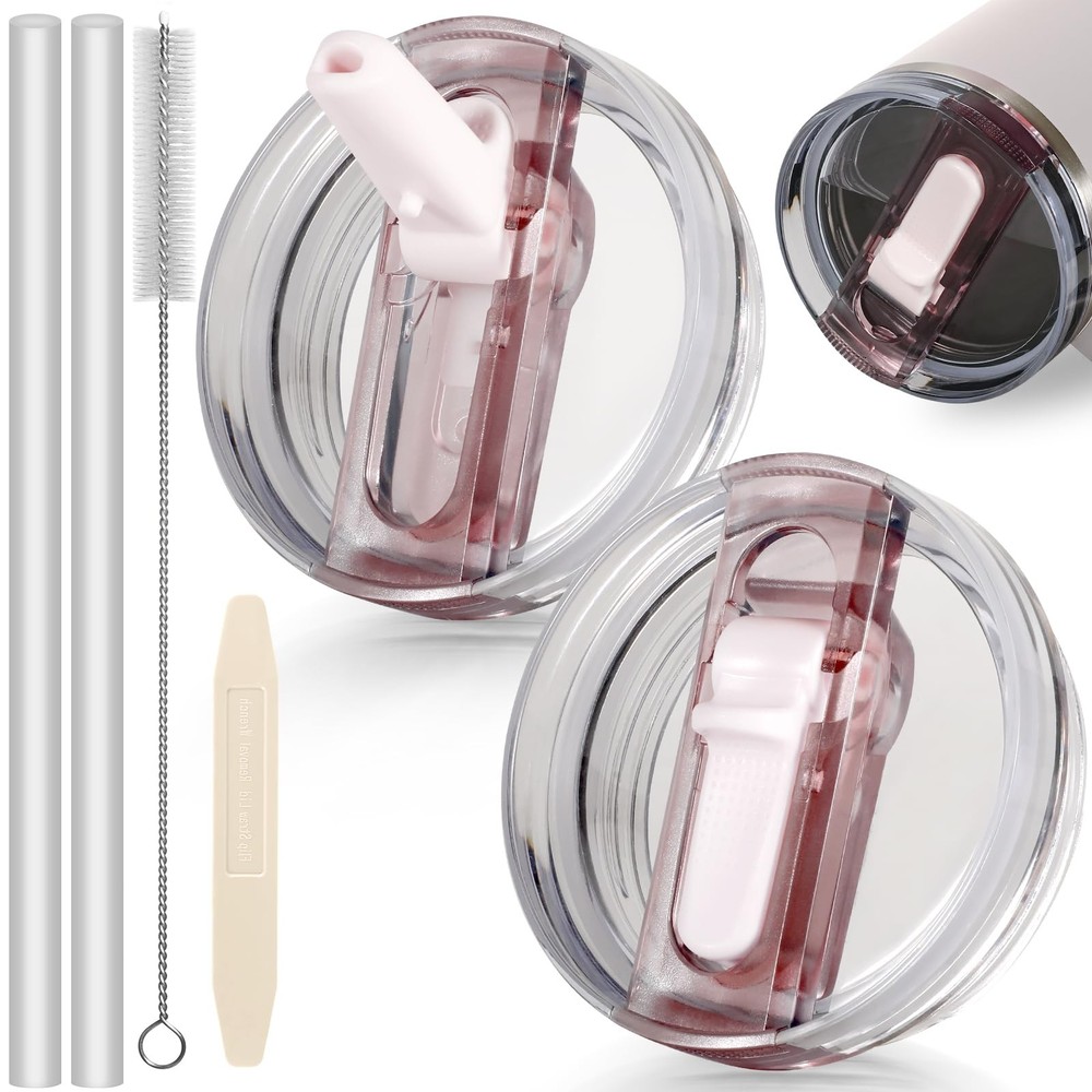 40oz Stanley Cup Flip Straw Lid 2-Pack Leakproof No Spill Accessories
