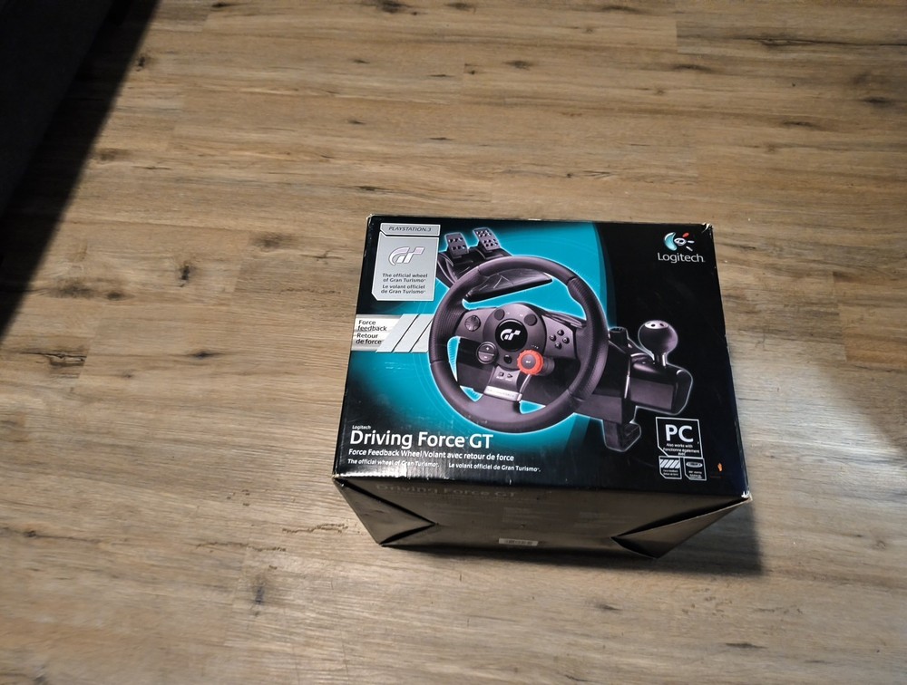 Logitech GT Driving Force E-X5C19 Racing Wheel with Pedals for PC PS2 PS3