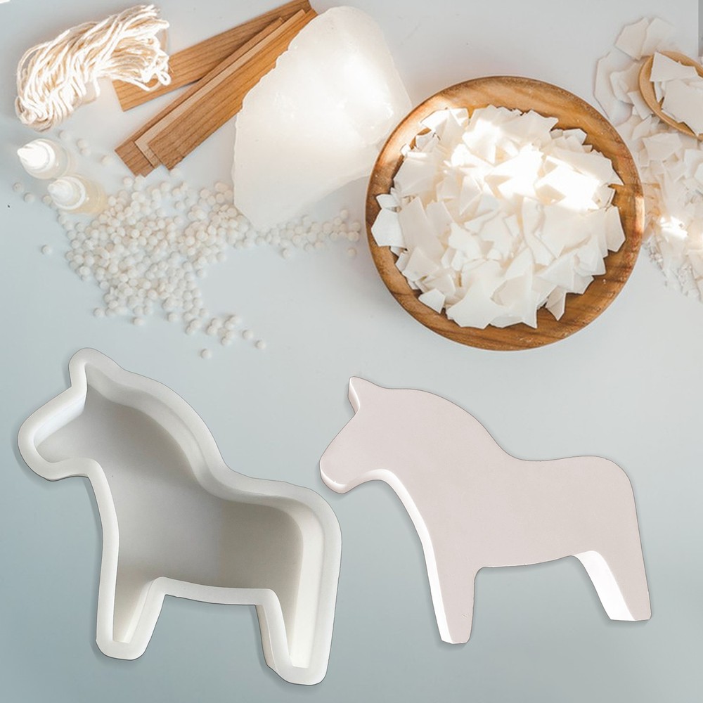 Silicone Horse Cast Mould Concrete Casting Mold for DIY Epoxy Resin Candle Stand