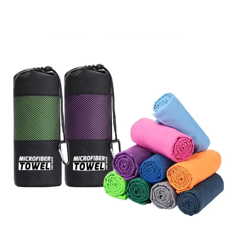 Sports Microfiber Quick-Dry Beach Towel with Pocket Portable Absorbent