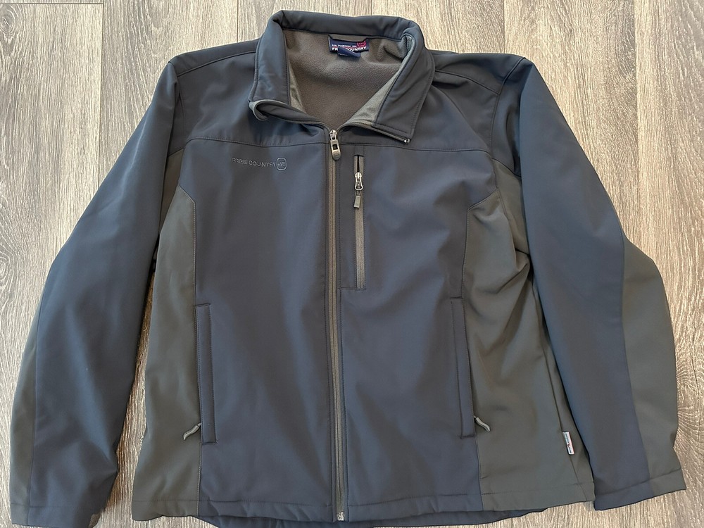 Free Country Jacket Men's 2XL Blue Long Sleeve Camping Hiking Outdoor Casual EUC