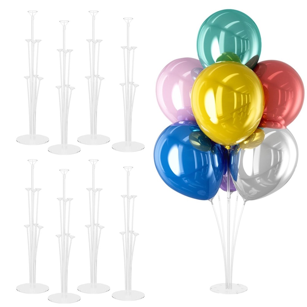 8 Set Balloon Stand Kit - Table Stands With Base, Easy Assembly Sticks, Reusa...
