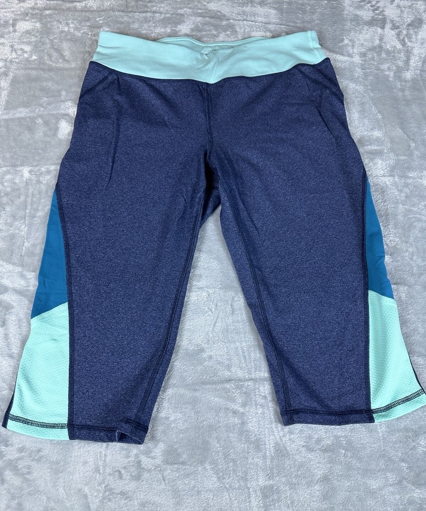 Shapewear Capri Workout Pants Size XL Tek Gear Skimmer Blue