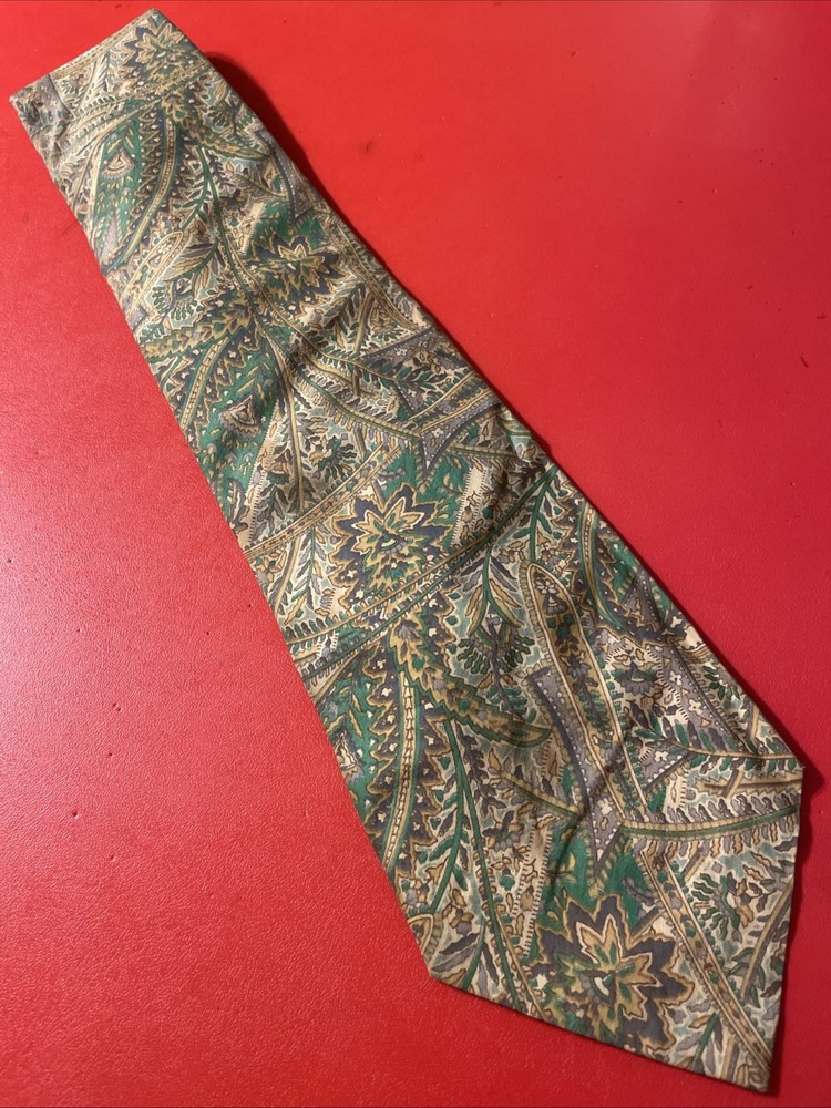 Vintage EUC 60s 70s Liberty Of London 100% Cotton Wide Tie Mod Disco Paisley