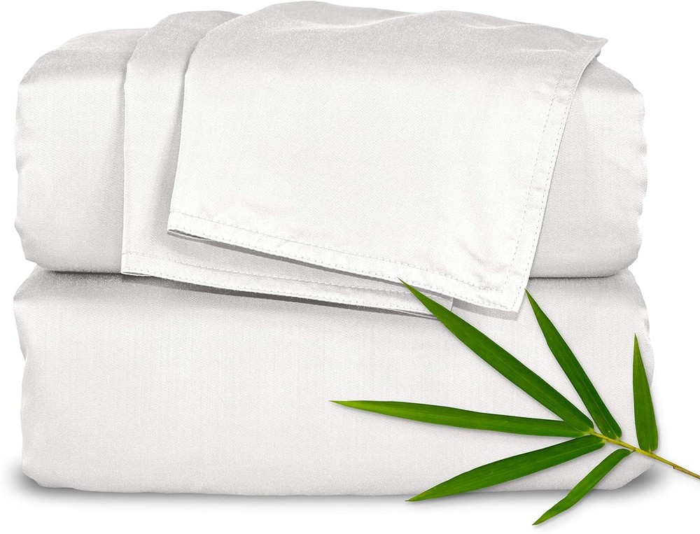 Pure Bamboo 100% Organic Viscose King Sheets in White