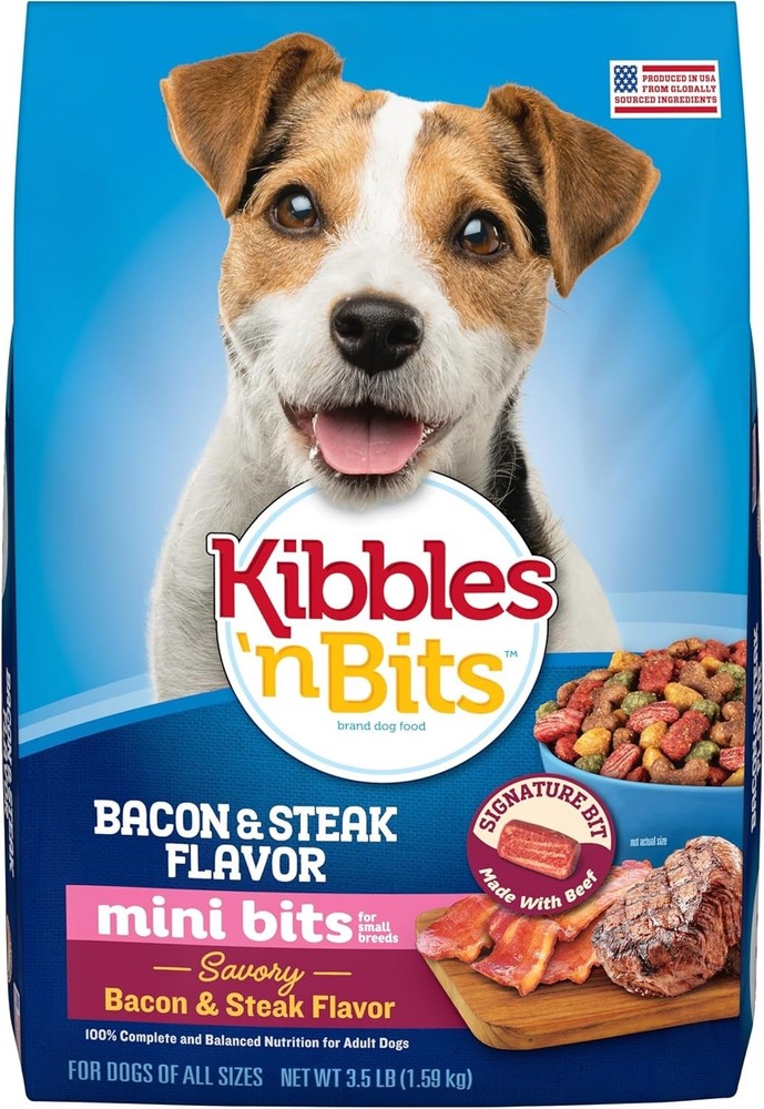 Kibbles ‘n Bits Mini Bits Small Breed Dry Dog Food, Adult Dogs, 3.5 lb