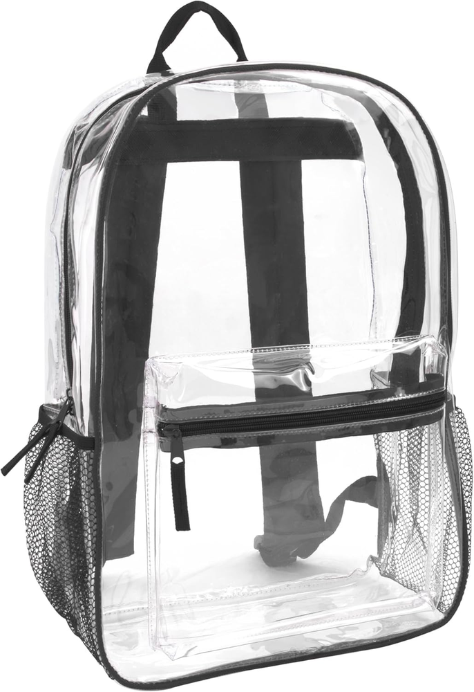 Mochila Trail Maker Transparente Resistente con Correas Acolchadas, Bolsillos Laterales para Niños,