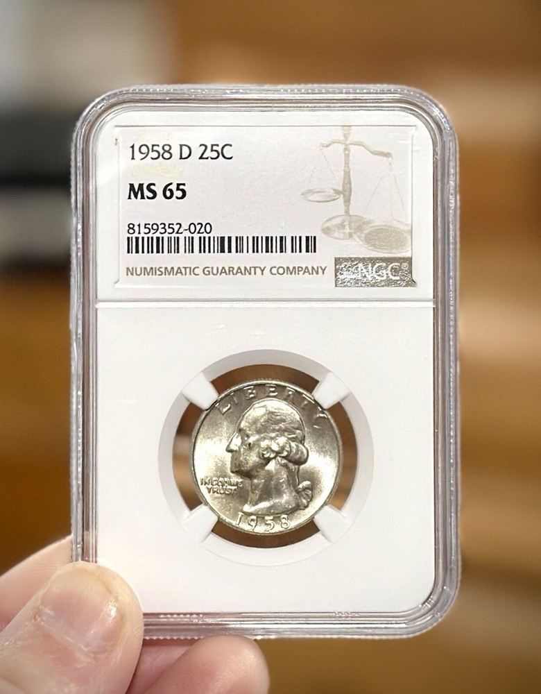 1958-D Washington Quarter 25C - NGC MS65 - SILVER