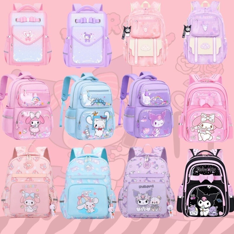 Kuromi Cute Cartoon School Backpack for Students Pupils