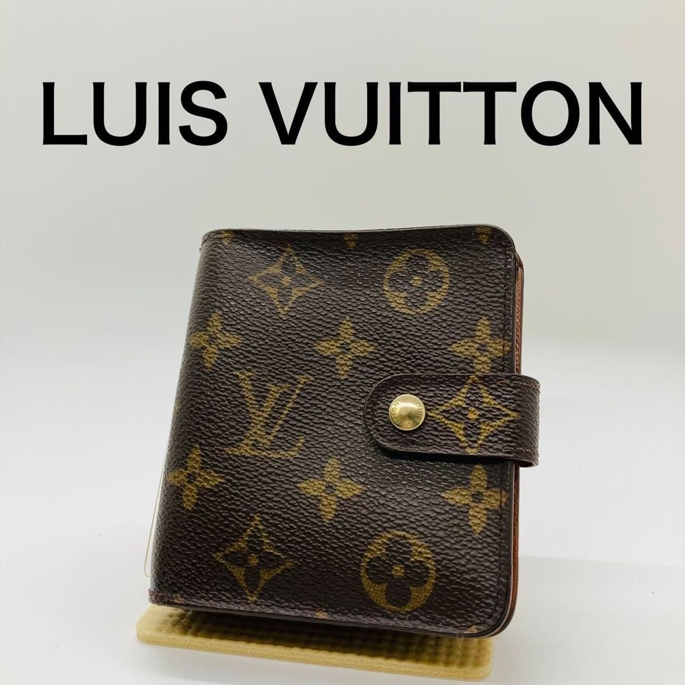 Louis Vuitton Monogram Compact Zip Bifold Wallet Authentic Used