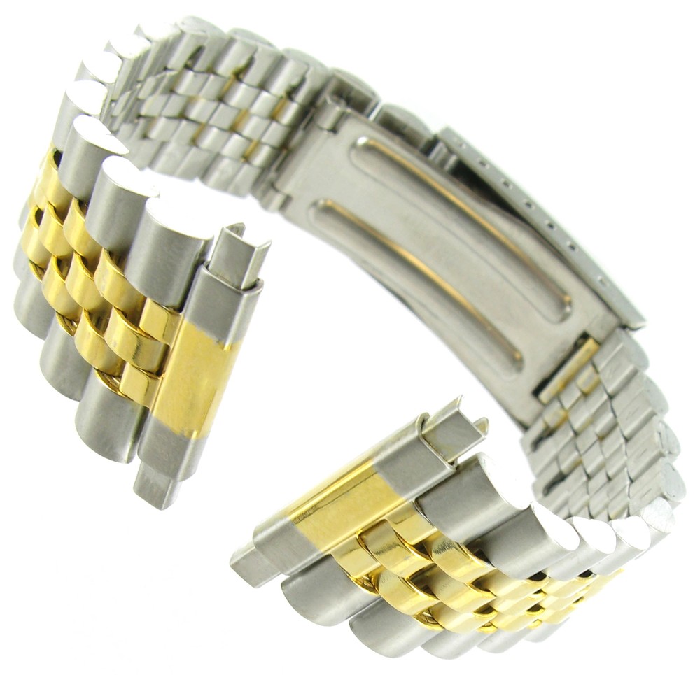 16-22mm Speidel Express Two Tone Stainless Steel Buckle Clasp Watch Band 177DR