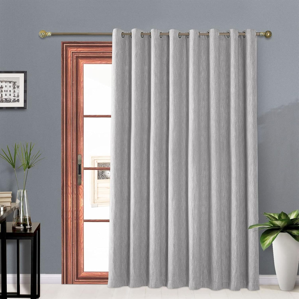 Elegant Cotton Wide Blackout Curtains for Sliding Glass Door Living Room Thermal