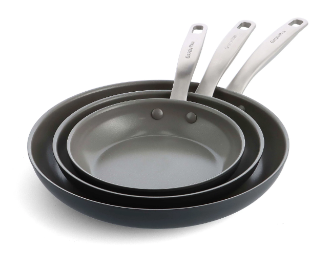 GreenPan Chatham Hard Anodized Nonstick 3-Piece Fry Pan Set