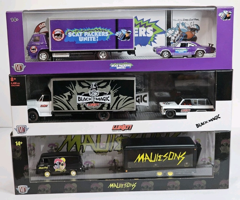 Haulers M2 MACHINES LOT OF 3 Ford GMC Chevrolet C60 Truck Dodge