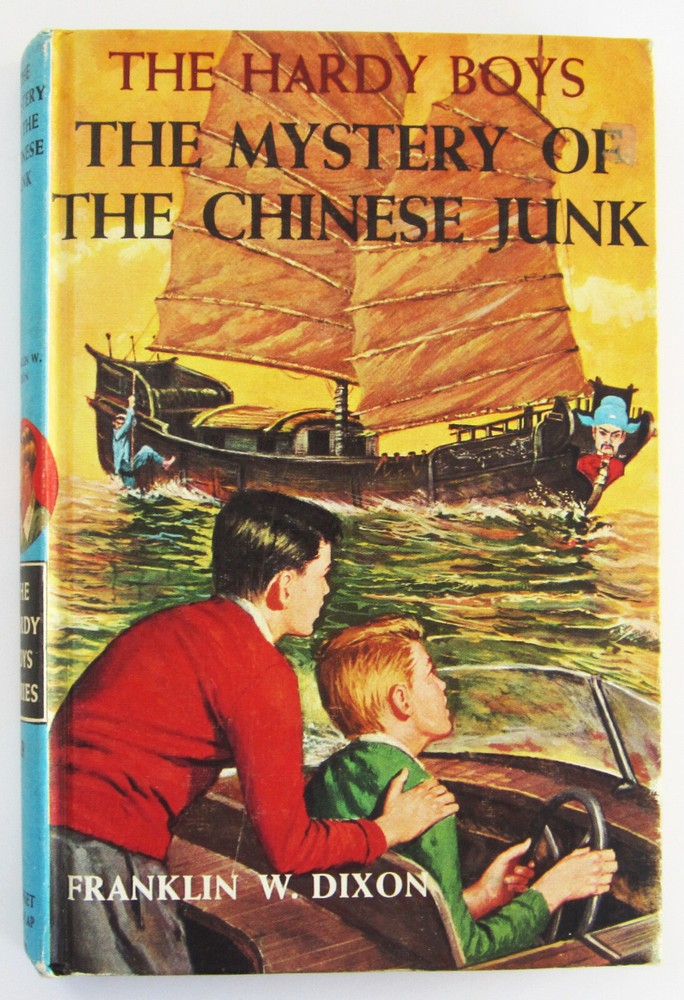 Hardy Boys Mystery of Chinese Junk 1973 PRINTING Hardcover Book #39 White Multi