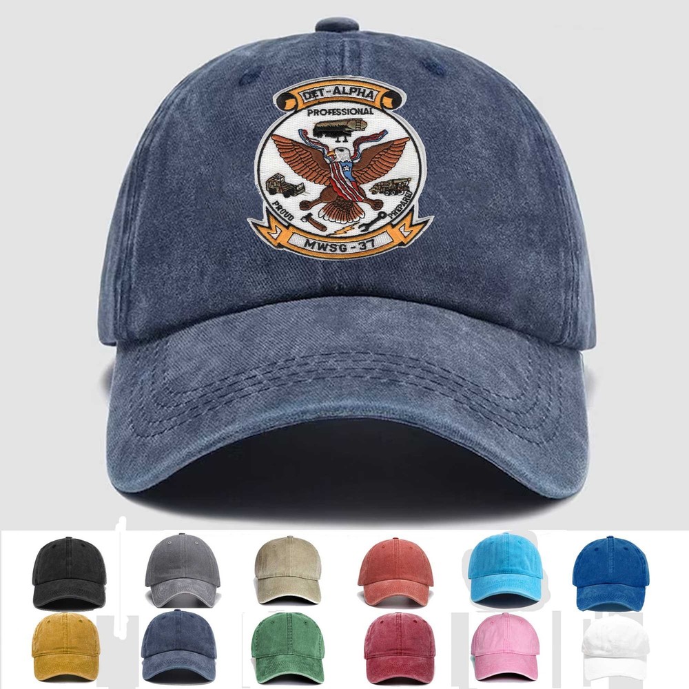 Custom Embroidered Hat MWSG-37 Wing Support Group, Veteran Cap, Trucker Hat